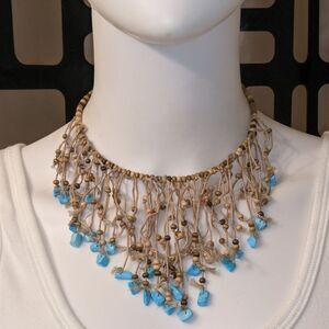 Beautiful handcrafted turquois collar necklace